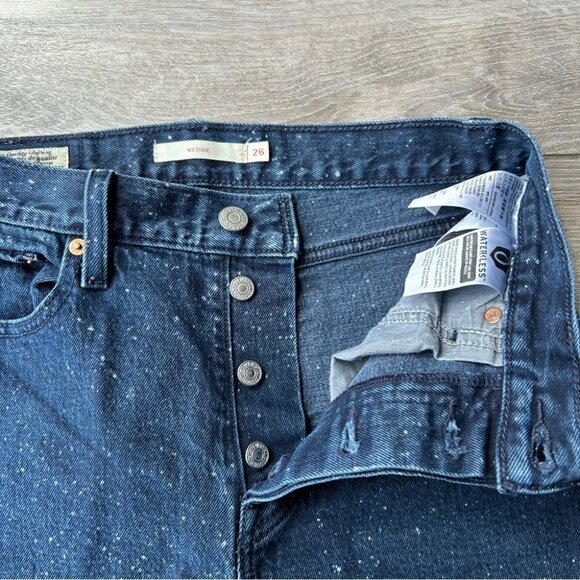 Levi’s Wedgie Splatter Spots Pattern Button  Fly Jeans - Picture 3 of 12